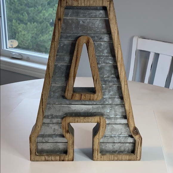 Rustic wood and tin Letter A - Picture 5 of 5